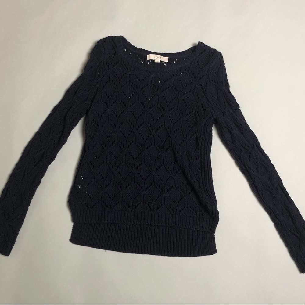 Loft size M chunky knit dark navy sweater